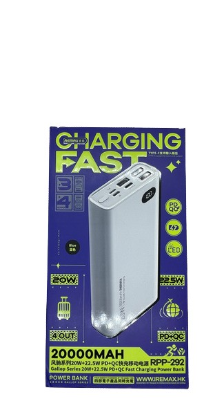 REMAX RPP-292 20000mAh Power Bank Gallop Series PD20W+QC22.5W Fast Charging