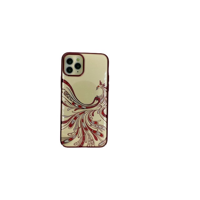 KINGXBAR Red Plated Butterflies Clear Case for iPhone 12 mini with Swarovski Crystals