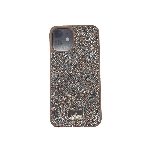 Brown Case for iPhone 12 mini with Swarovski Crystals